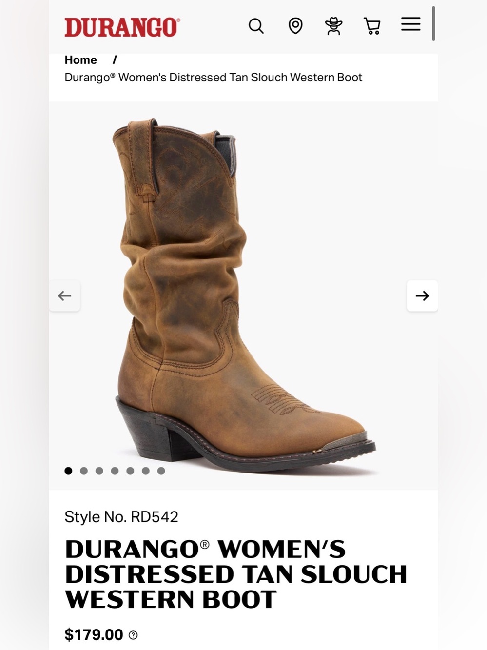 Durango Brown Suede Western Slouch Boots